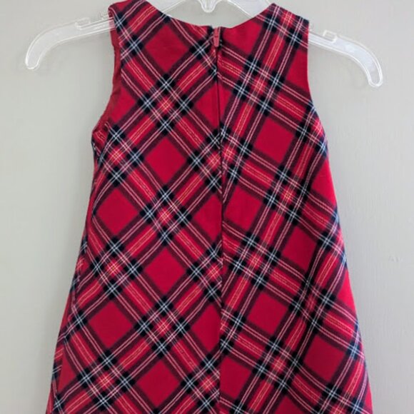 H&M Girls Red Checked Sleeveless Holiday Dress with Bow and Pockets Size 3-4 - Picture 2 of 8
